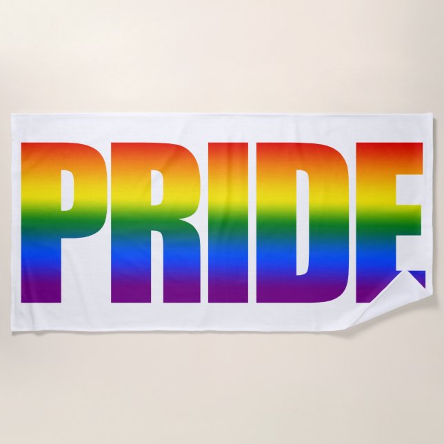 Regenbogen-Flaggen-Typografie LGBTQ des Gay Strandtuch (Vorderseite)