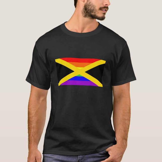 Regenbogen-Flaggenhomosexueller Jamaika-Landes T-Shirt (Vorderseite)