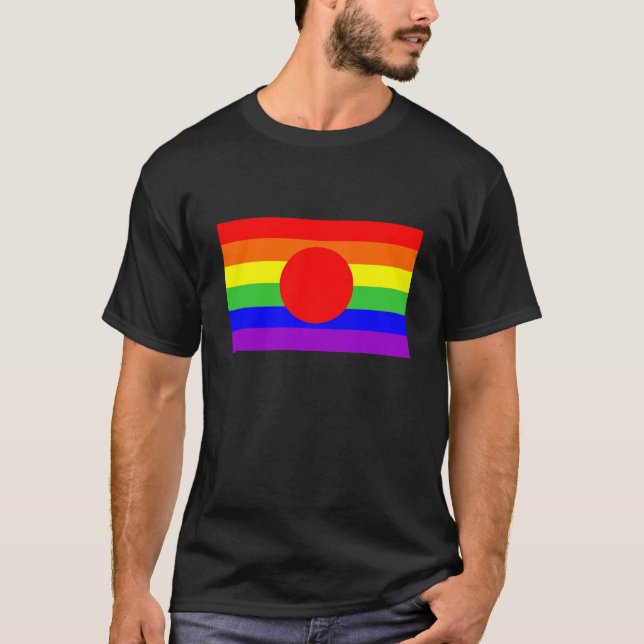 Regenbogen-Flaggenhomosexueller Japan-Landes T-Shirt (Vorderseite)