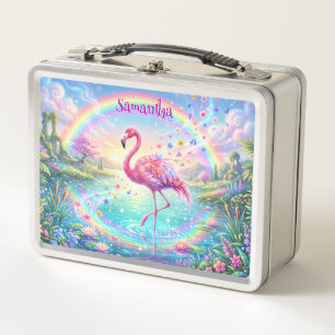 Regenbogen Flamingo Fantasy Lagune Metall Brotdose