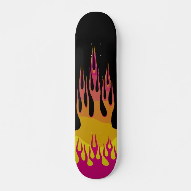 Regenbogen-Flammen-Skateboard Skateboard (Vorne)