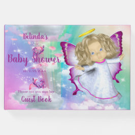 Regenbögen, flauschige Wolken & Butterfly Baby Gir Gästebuch