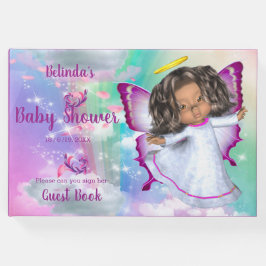Regenbögen, flauschige Wolken & Butterfly Baby Gir Gästebuch
