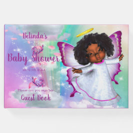 Regenbögen, flauschige Wolken & Butterfly Baby Gir Gästebuch