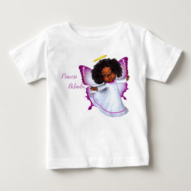 Regenbögen, flauschige Wolken und Schmetterlingsmä Baby T-shirt (Vorderseite)