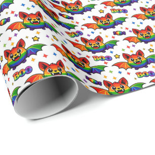 🦇🌈 Regenbogen-Fledermaus-Starsturm-Besatzungssoc Geschenkpapier