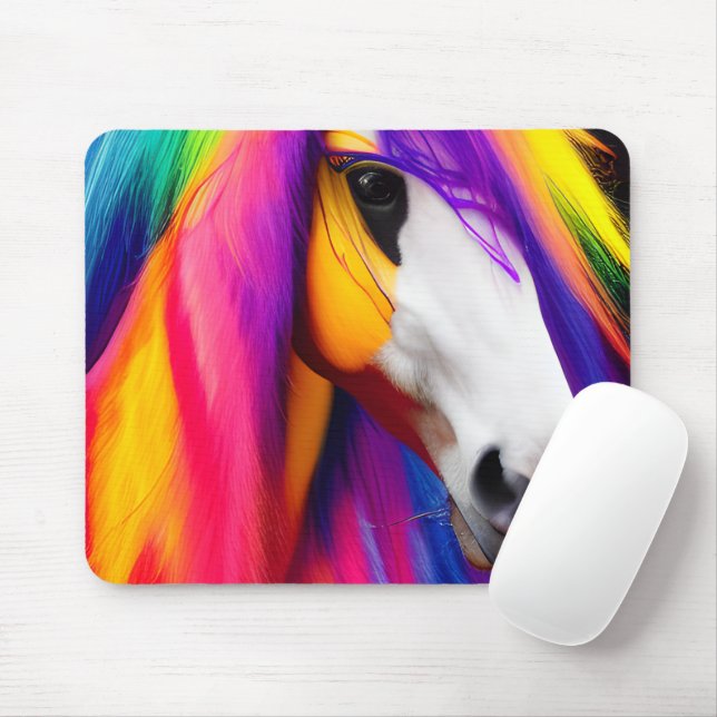 Regenbogen Fließendes Haar Mousepad (Mit Mouse)
