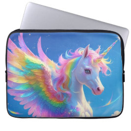 Regenbogen Flügel tanzendes Einhorn Laptopschutzhülle