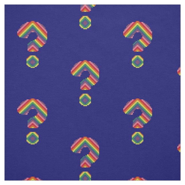 Regenbogen-Fragezeichen Stoff (Muster)