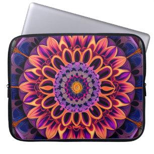 Regenbogen-Fraktal-Blumenkunst Laptopschutzhülle