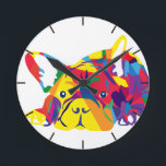 Regenbogen Französische Bulldogge Runde Wanduhr<br><div class="desc">Frenchie in vielen Farben,  aber alles zum Regenbogen gehörig.</div>