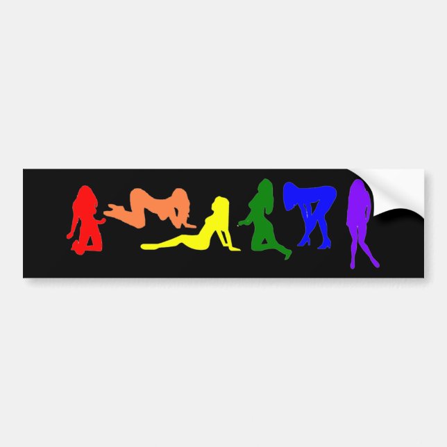 Regenbogen-Frauen-Gay Pride Autoaufkleber (Vorne)