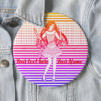 Regenbogen Freundin Button