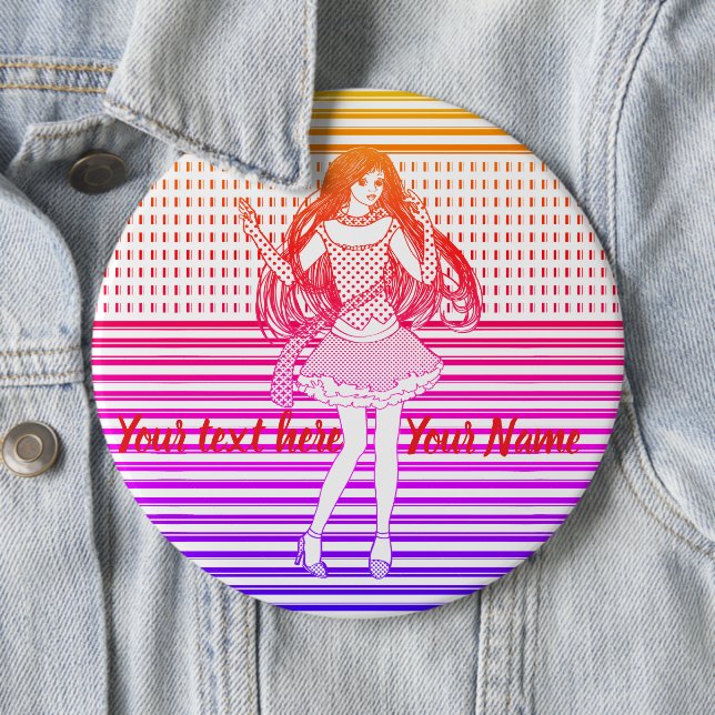 Regenbogen Freundin Button (Beispiel)