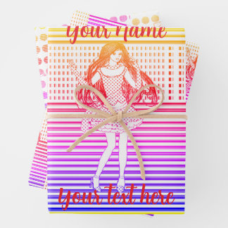 Regenbogen Freundin Geschenkpapier Set