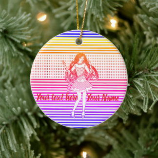 Regenbogen Freundin Keramik Ornament
