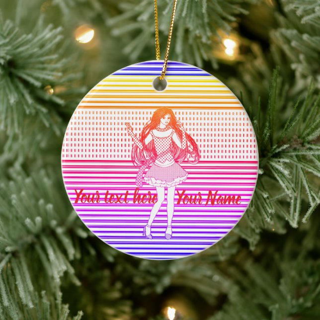 Regenbogen Freundin Keramik Ornament (Baum)