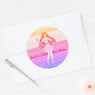 Regenbogen Freundin Runder Aufkleber