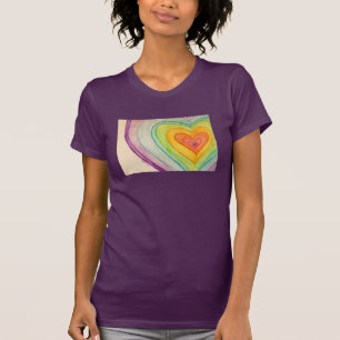 Regenbogen-Freundschafts-Herzen-Liebe-Kunst-T-Shir T-Shirt
