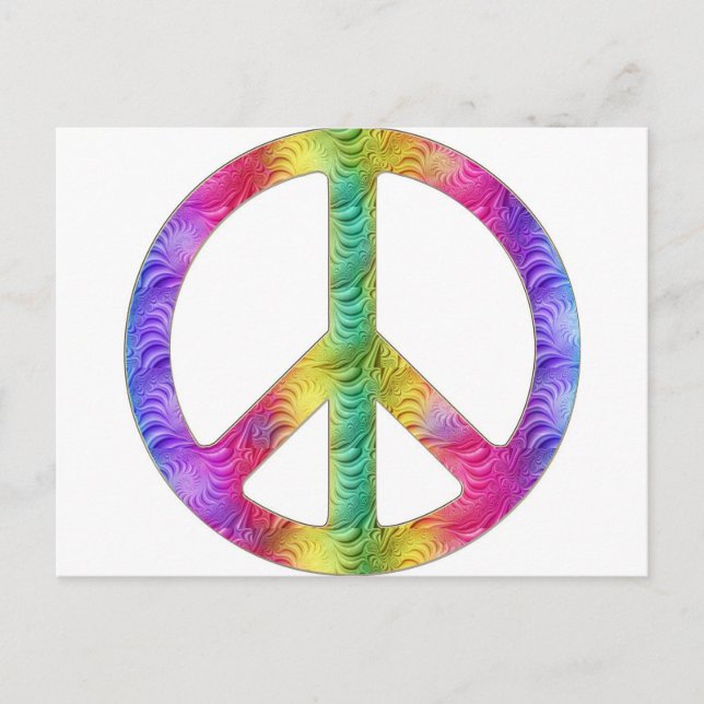 Regenbogen Frieden Postkarte (Vorderseite)