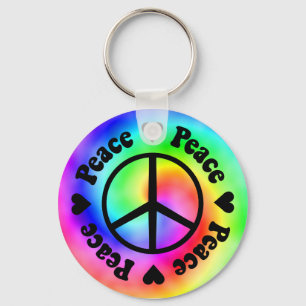 Regenbogen-Frieden u. Liebe-Schlüsselanhänger Schlüsselanhänger