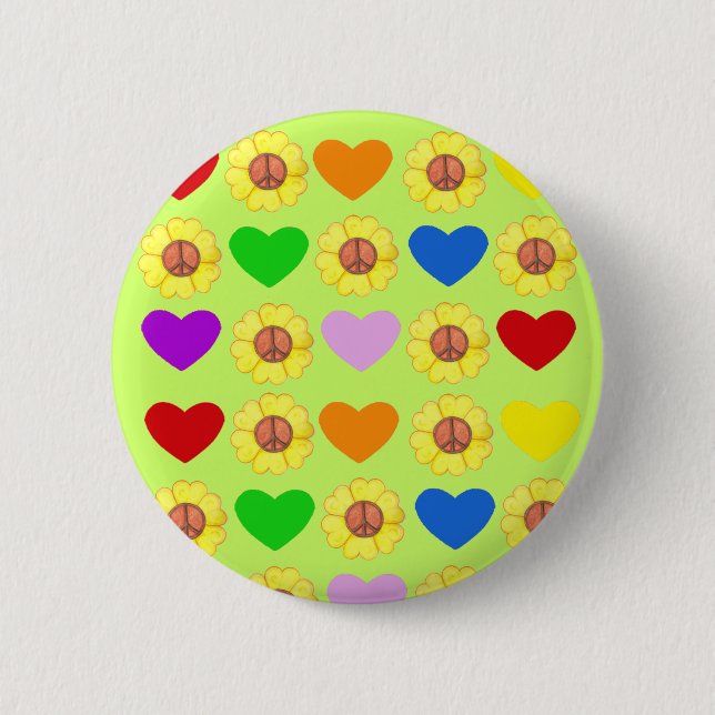 Regenbogen-Friedensbutton Button (Vorderseite)