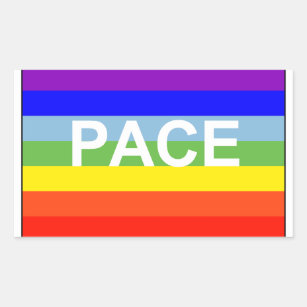 Regenbogen-Friedensflagge Rechteckiger Aufkleber