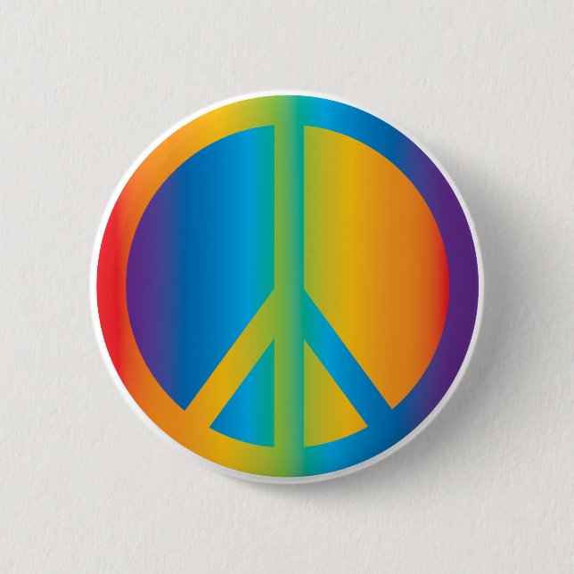 Regenbogen-Friedensknopf Button (Vorderseite)
