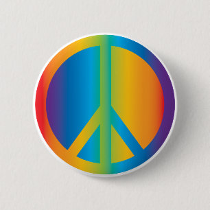 Regenbogen-Friedensknopf Button