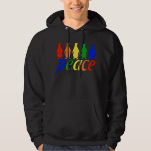 Regenbogen-FriedensPinguine Hoodie