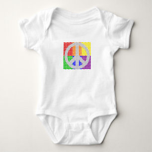 Regenbogen-FriedensShirt - wählen Sie Art u. Farb Baby Strampler
