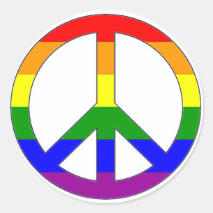 Regenbogen-Friedenssymbol-Aufkleber Runder Aufkleber