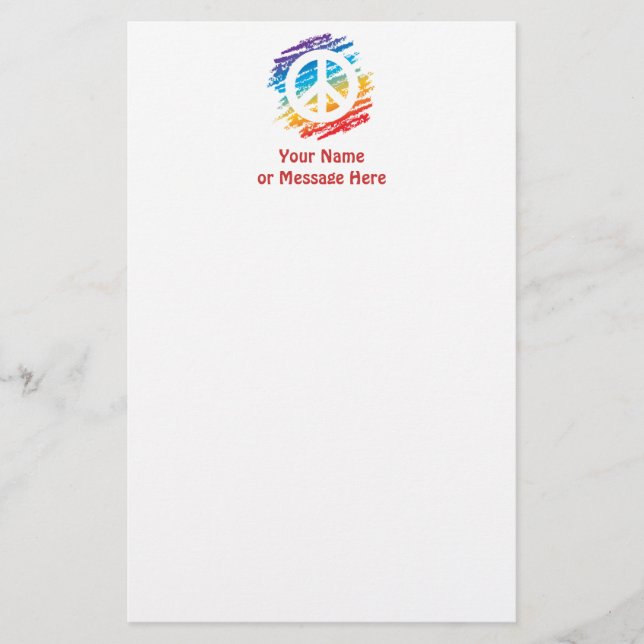 Regenbogen-Friedenssymbol Briefpapier (Vorderseite)