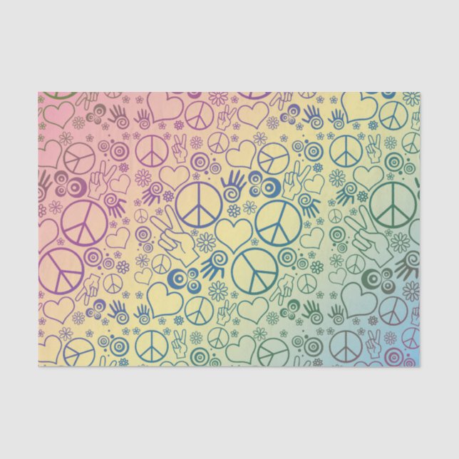Regenbogen-Friedenssymbol-Entwurfs-Muster Seidenpapier (Vorderseite)