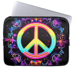 Regenbogen-Friedenssymbol-Kunst Laptopschutzhülle