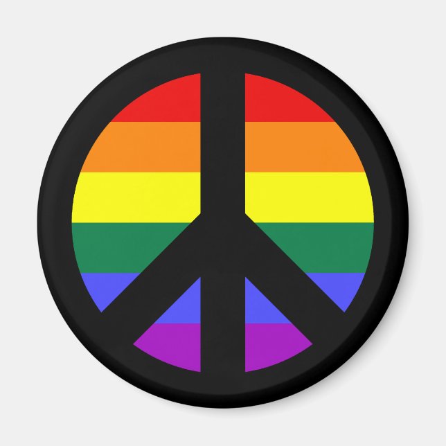 Regenbogen-Friedenszeichen-Design Magnet (Vorne)
