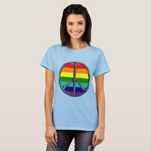 Regenbogen-Friedenszeichen LGBTQ-Stolzsymbol T-Shirt