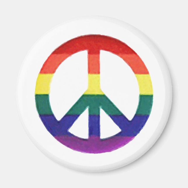 Regenbogen-Friedenszeichen Magnet (Vorne)