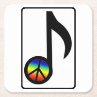 Regenbogen-Friedenszeichen-Musiknote-Untersetzer