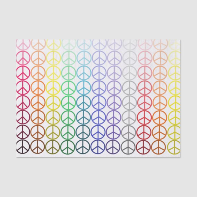 Regenbogen-Friedenszeichen-Seidenpapier Seidenpapier (Vorderseite)