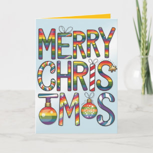 Regenbogen Fröhliche Weihnachten Lustig Elegant Sc