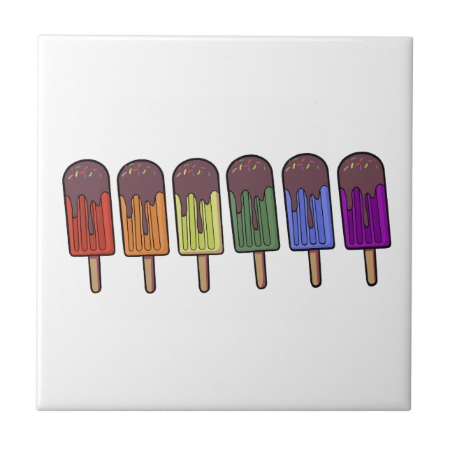 Regenbogen-Frozen-Pop-Parade Fliese (Vorderseite)