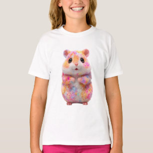 Regenbogen-Funkel-Galaktische-Hamster-Kinder T-Shirt