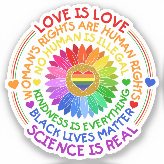 Regenbogen für Flora und Fauna Politischer und soz Aufkleber (Vorderseite)