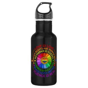 Regenbogen für Flora und Fauna Politischer und soz Edelstahlflasche