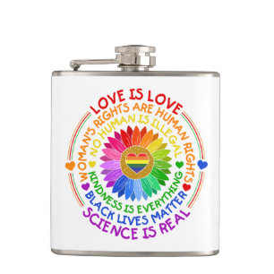 Regenbogen für Flora und Fauna Politischer und soz Flachmann
