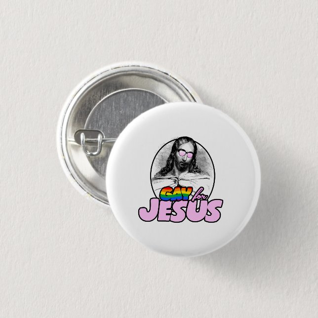 Regenbogen für Jesus Button (Vorne & Hinten)
