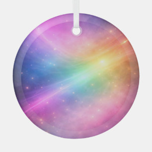 Regenbogen-Galaxie-Rund-Ornament Ornament Aus Glas