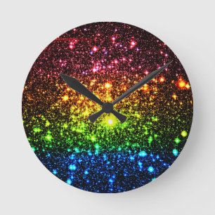 Regenbogen-Galaxie Runde Wanduhr