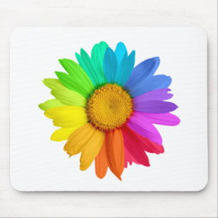 Regenbogen-Gänseblümchen Mousepad